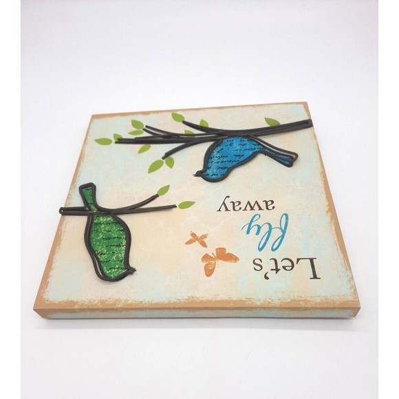 Sign Of The Times Decorative Bird "Lets Fly Away" Wall Hanging Spring Decor - Picture 4 of 6